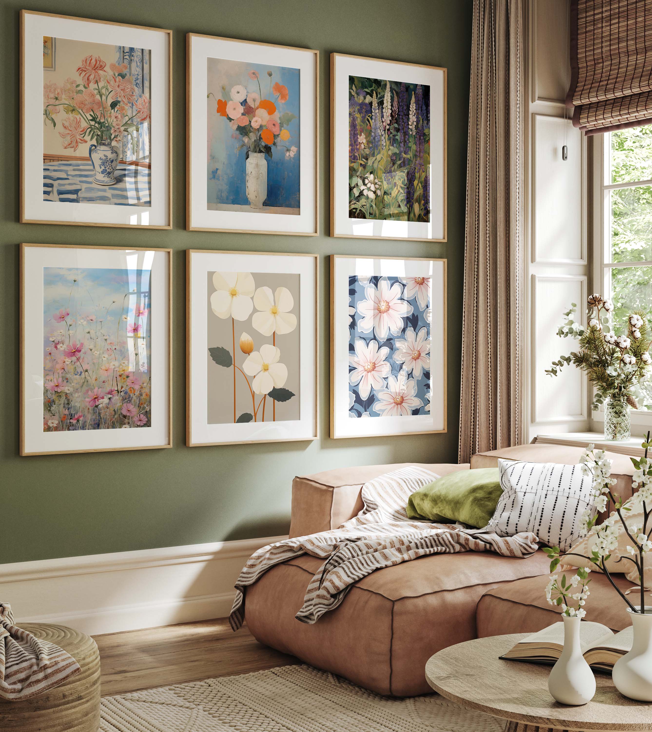 Blumen Poster · Geschenkidee · Bunte Wildblumen · Florale Aquarellmalerei · Vintage Stil · Dekoprint ohne Rahmen-1