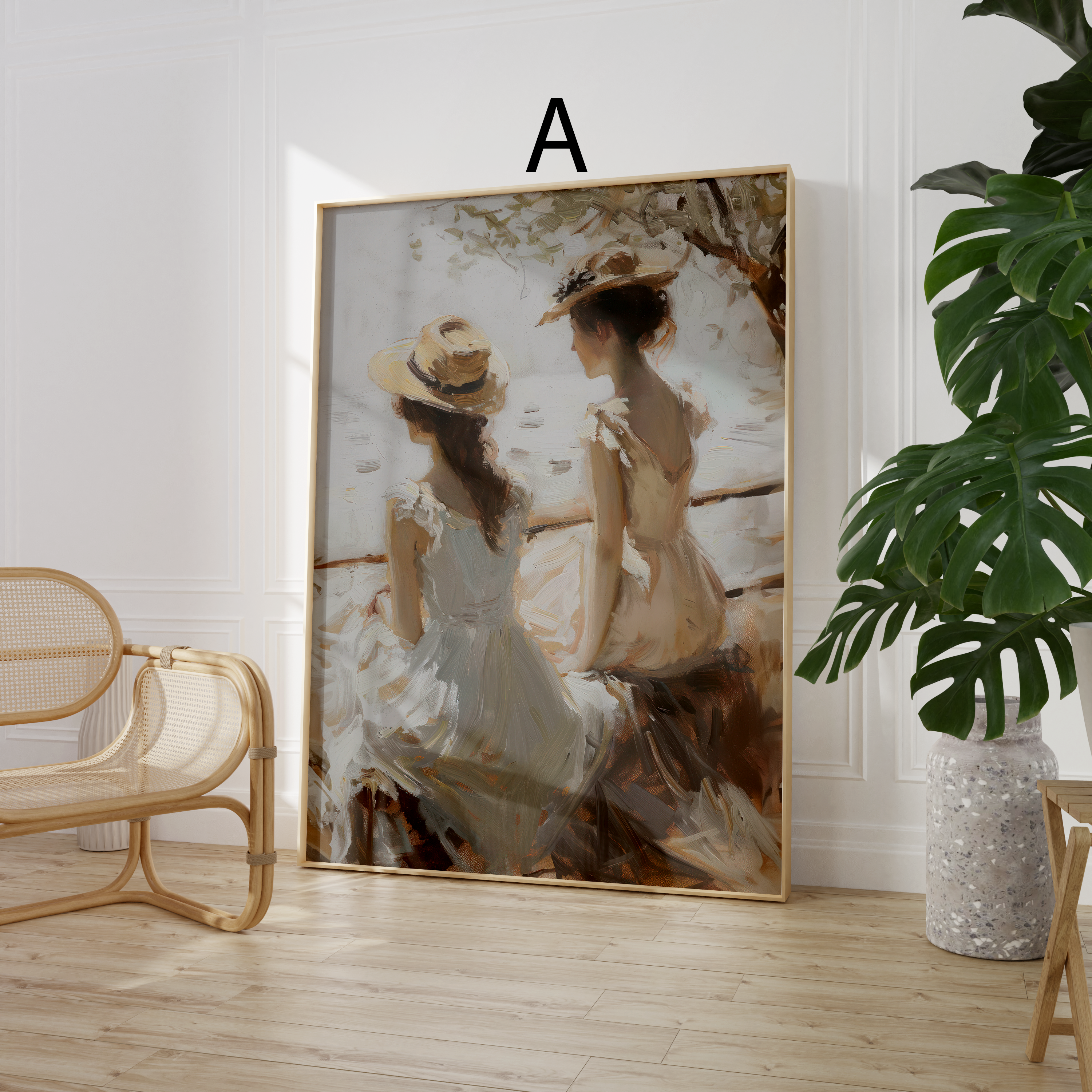 Vintage Impressionismus Poster · Geschenkidee · Frauen Segelboot Landschaft Stillleben Naturmalerei · Dekoprint ohne Rahmen-2