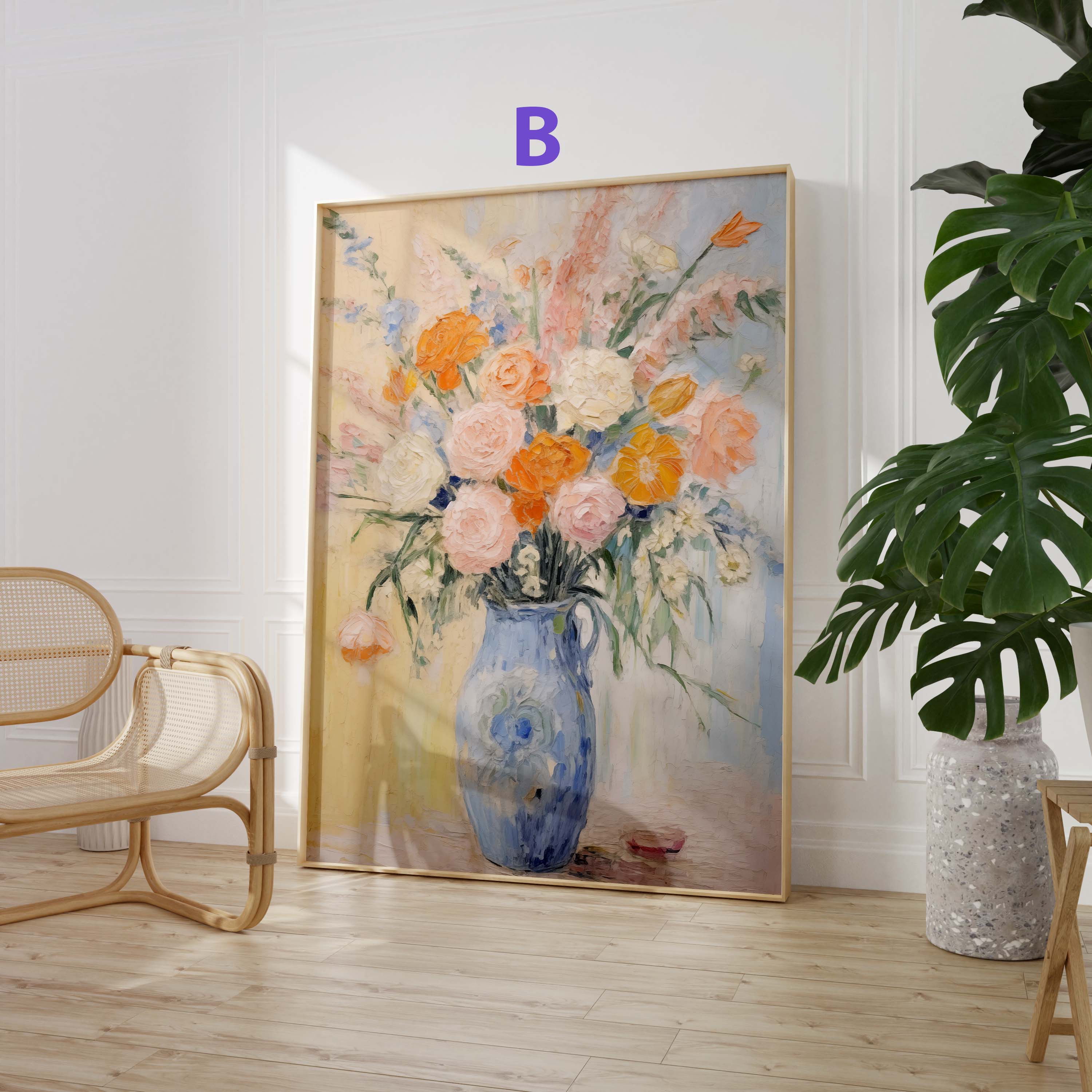Blumen Poster · Geschenkidee · Bunte Wildblumen · Florale Aquarellmalerei · Vintage Stil · Dekoprint ohne Rahmen-3