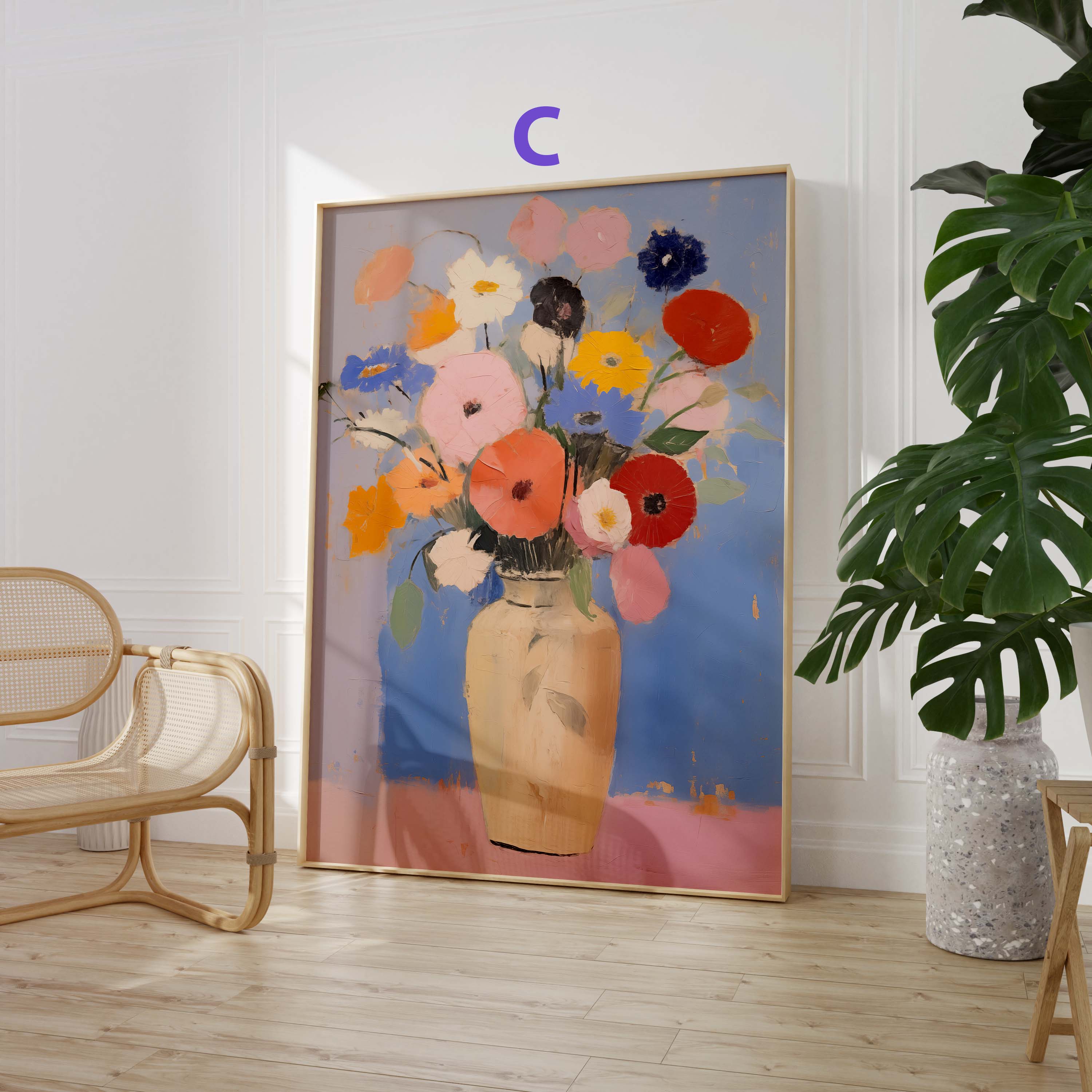 Blumen Poster · Geschenkidee · Bunte Wildblumen · Florale Aquarellmalerei · Vintage Stil · Dekoprint ohne Rahmen-4