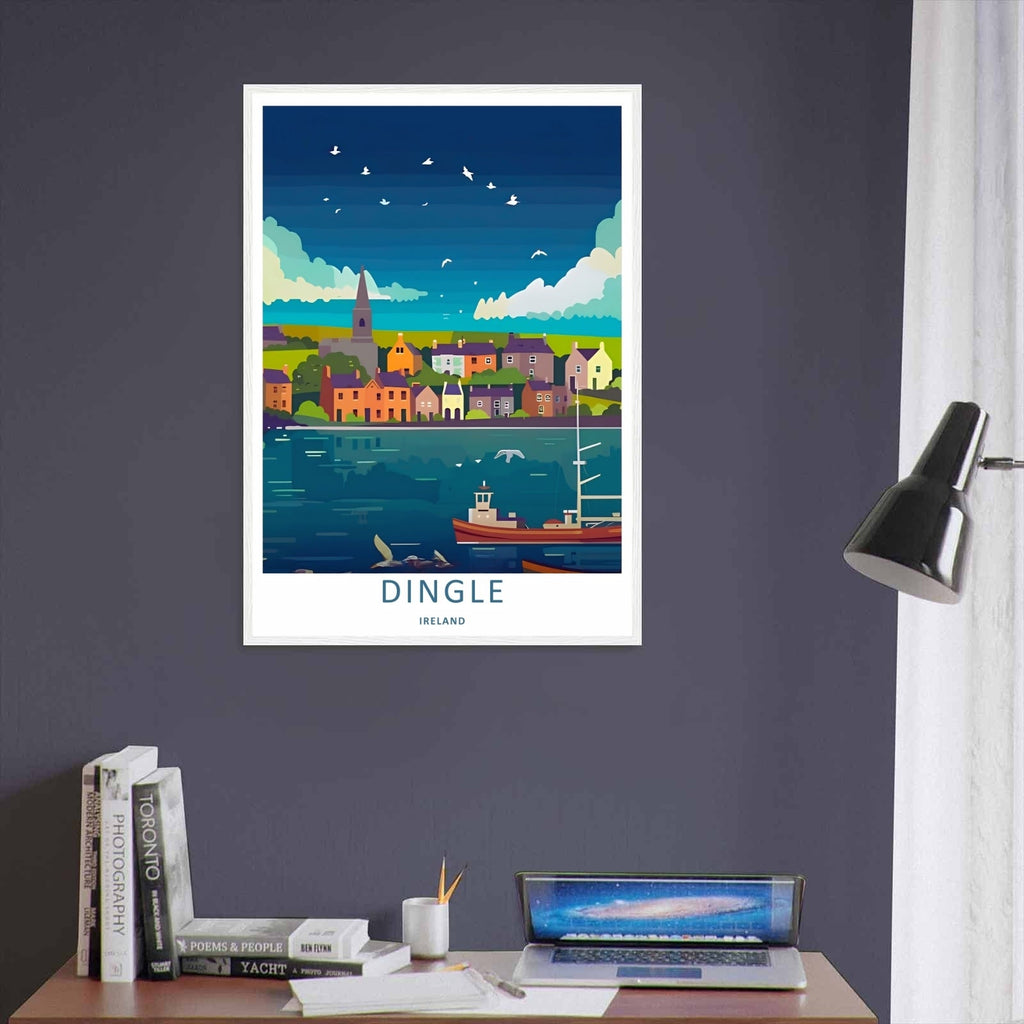 Dingle Ireland Harbor Evening Vintage Harbor Print | Coastal Town Wall Art-1