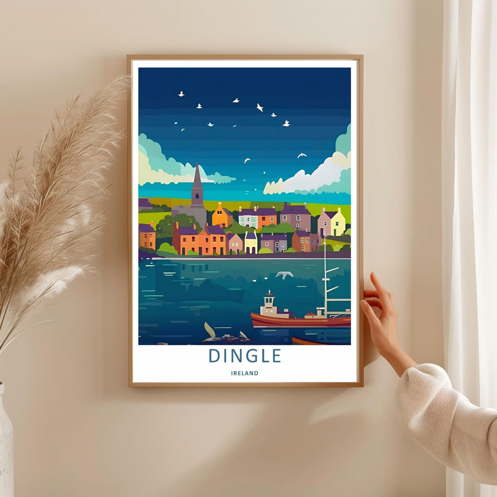 Dingle Ireland Harbor Evening Vintage Harbor Print | Coastal Town Wall Art-2