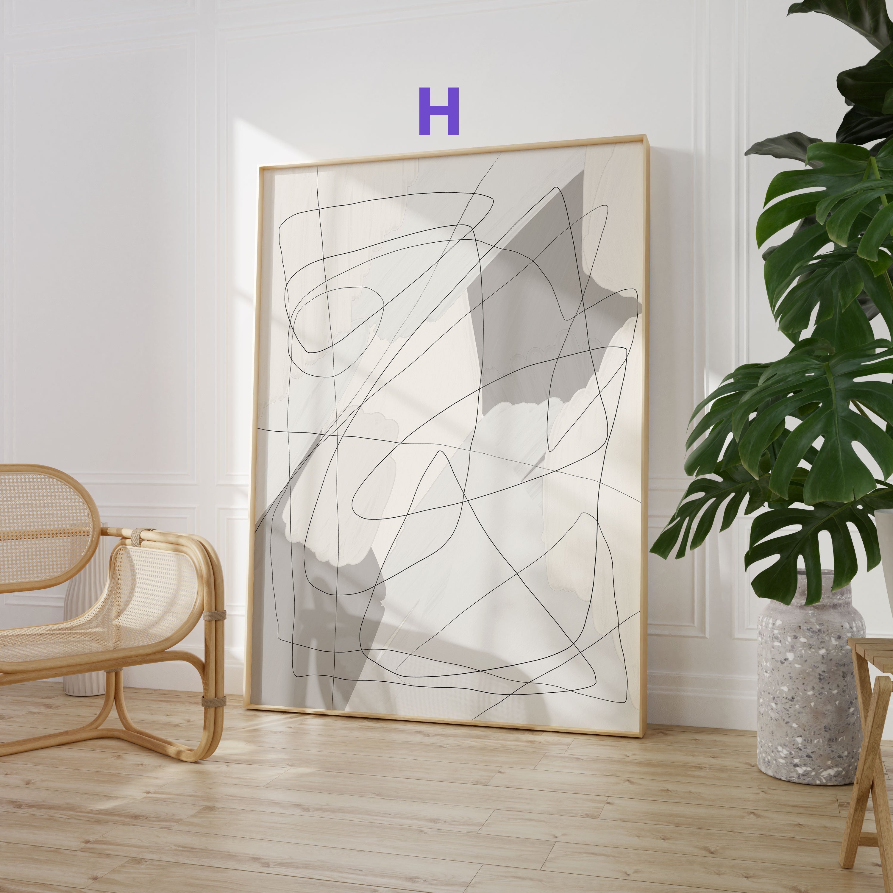 Abstrakte Linien Poster · Geschenkidee · Minimalistische Formen und Neutrale Wandkunst · Dekoprint ohne Rahmen-9