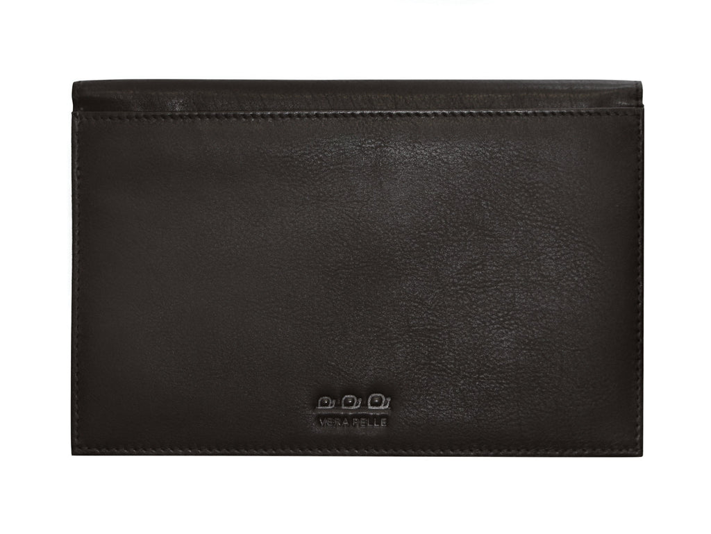 K0018AB | Car and Motorcycle Document Holder in genuine full-grain leather with light grain. Black color. Snap button closure. Dimensions: 19 x 13 x 1 cm. Packaging: Tnt pouch.