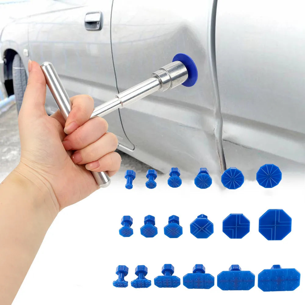 Car Dent Repair Puller, Car Repair Tools Kit With 18pcs Plastic Glue Tabs PlastiT-Handle Dent Remover Universal For Car Accessor