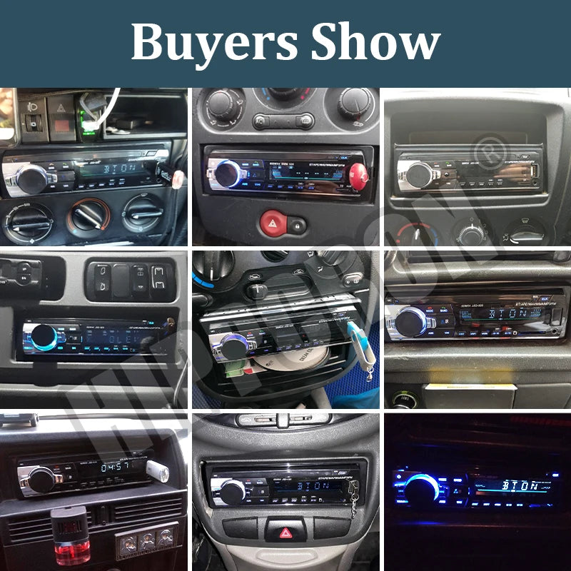 HIPPCRON 12V/24V Car Radio 1DIN Stereo Player Digital Bluetooth5.1 MP3 Player 60Wx4 FM Radio Audio Music  In Dash Fast Charge