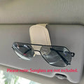 Sunglasses Holder Is Suitable for Car Sun shades Magnetic Leather Sunglasses Clip and Ticket Clip Car Sunshade Accessories