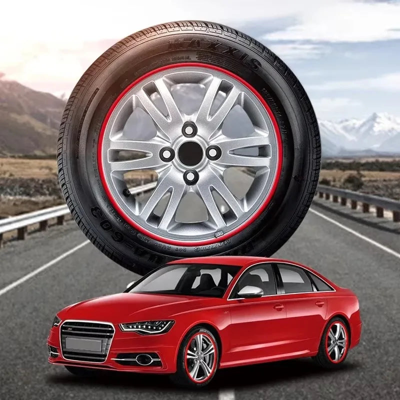 8m/Roll Car Tire Protection Strip, Tire Anti-Scratch Decorative Strip, Rubber Trim Molding, Car Sticker Styling Accessories