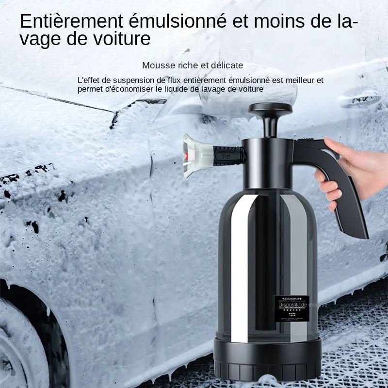2L Hand Pump Foam Sprayer with 3 Types of Nozzle Hand Pneumatic Foam Cannon Snow Foam Car Wash Spray Bottle Car Window Cleaning