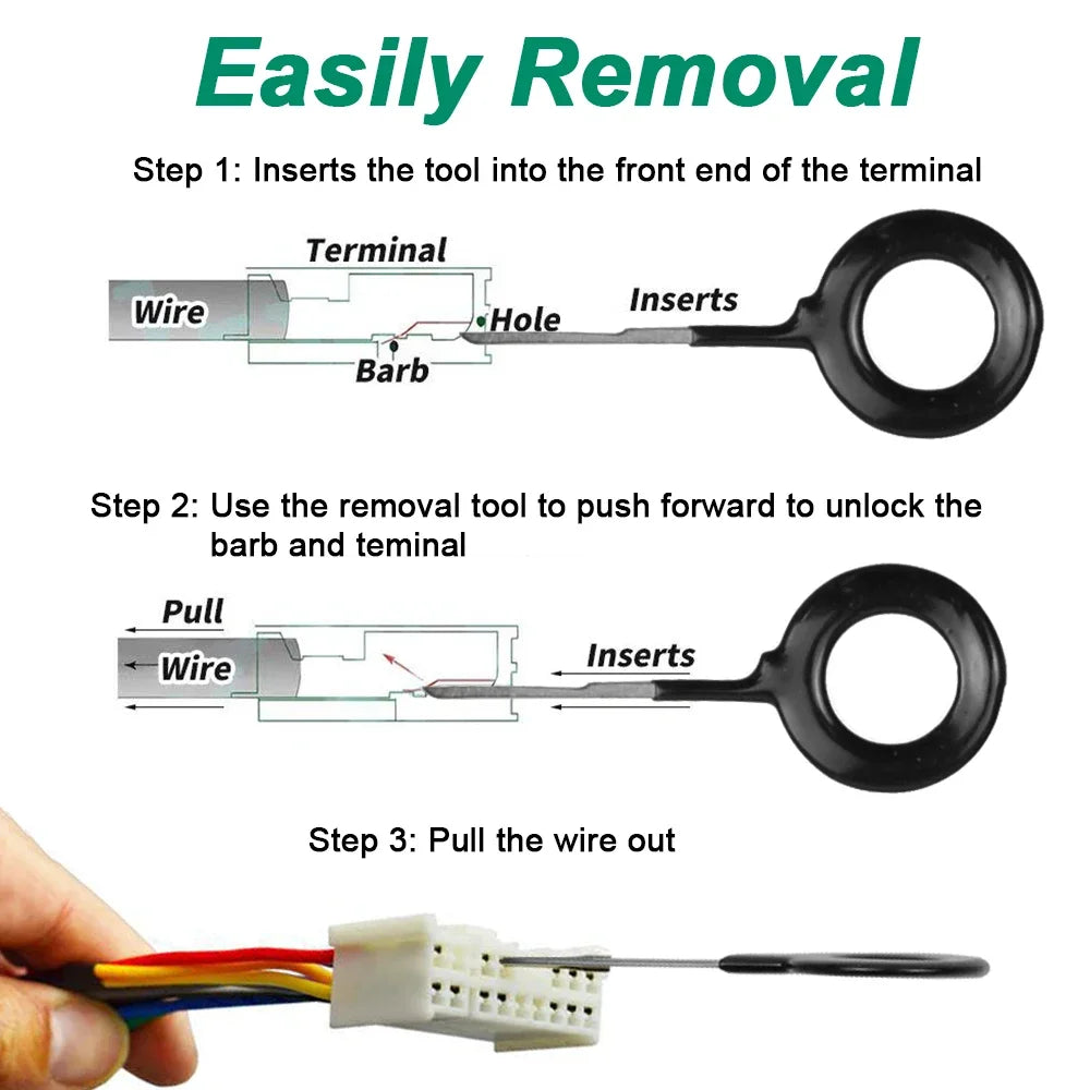18/26/38pcs Car Terminal Removal Pin Extractor Kit Electrical Wiring Crimp Connector Car Repair Tool Plug Puller Automotive