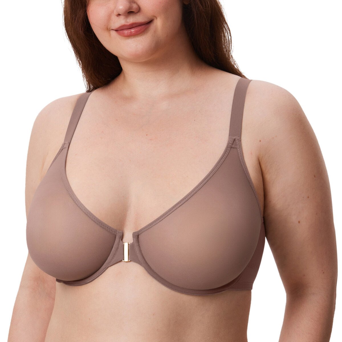 Cosnufy Front Closure Sheer Mesh Posture Support Bra-7