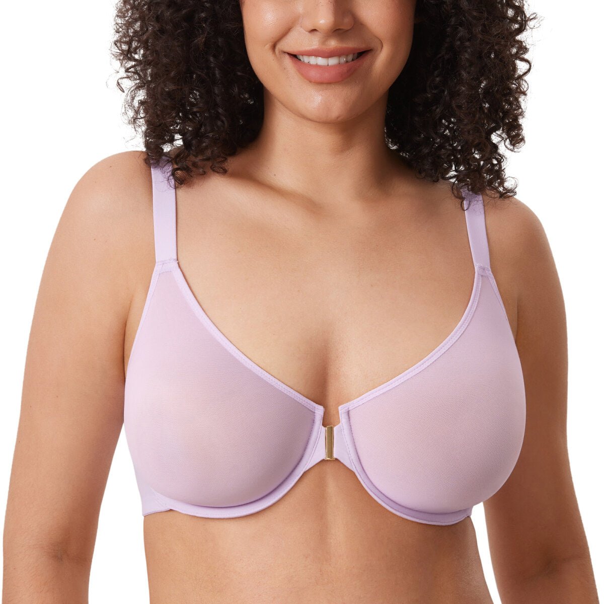 Cosnufy Front Closure Sheer Mesh Posture Support Bra-9